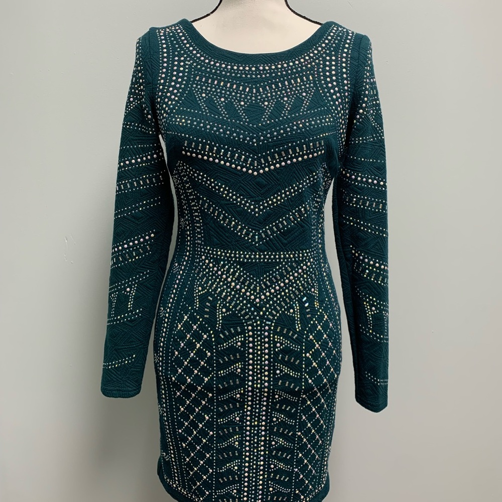 NWT FASHION NOVA DEVOTED TO YOU DRESS STUDDED BODYCON DRESS MEDIUM